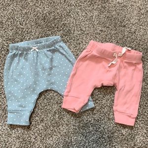 Set of 2 Newborn baby girl pants